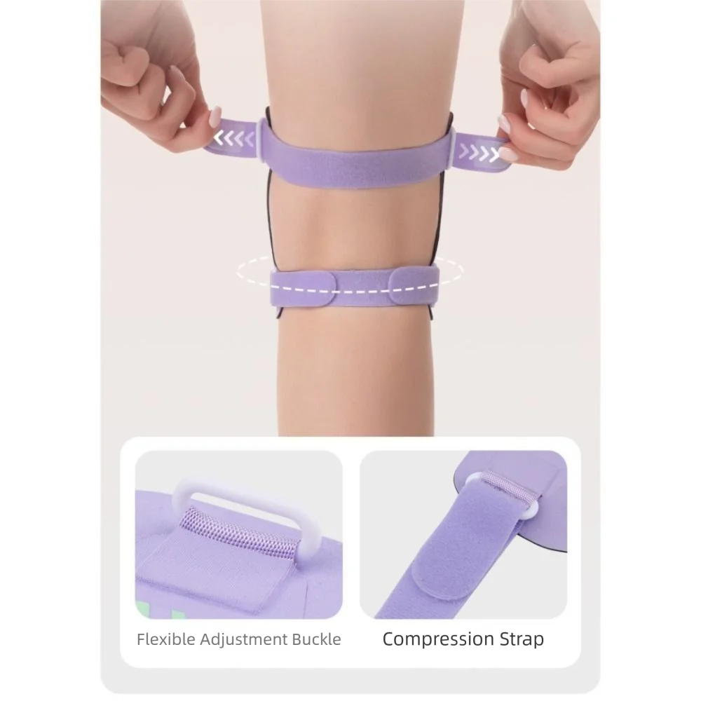 حزام رضف من البوليستر، حزام قابل للتعديل، أشرطة مزدوجة، دعامات الركبة الرياضية، دعم ضغط قابل للتنفس
