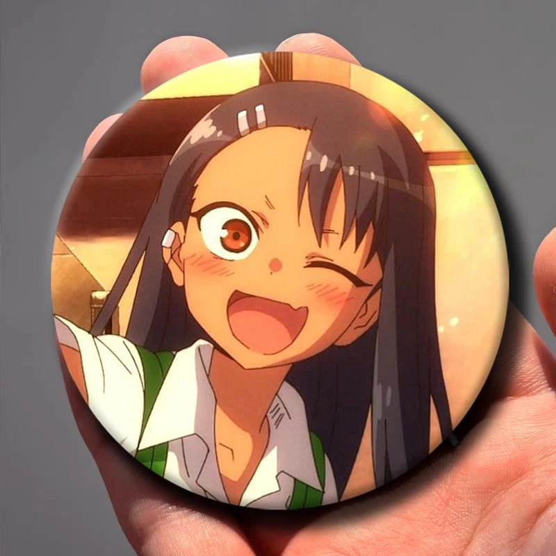Anime D-Don't Toy with Me, Miss Nagatoro Button Pins Round Cartoon Badge Exquisite Round Brooches for Backpack Accessories Gifts