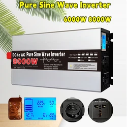 6000W 8000W Pure Sine Wave Inverter DC12V 24V 24V 48V 60V 72V to AC 220V 230V 110V 60HZ Power Converter Frequency Solar Inverter