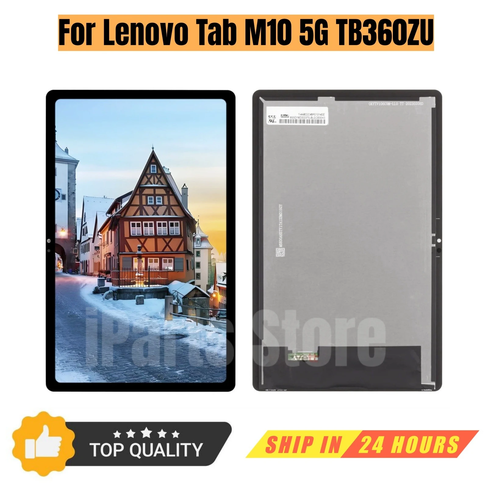 iparts-replacement-new-display-for-lenovo-tab-m10-5g-tb360zu-tb-360zu-1061-tablet-lcd-touch-screen-digitizer-assembly-black-oem