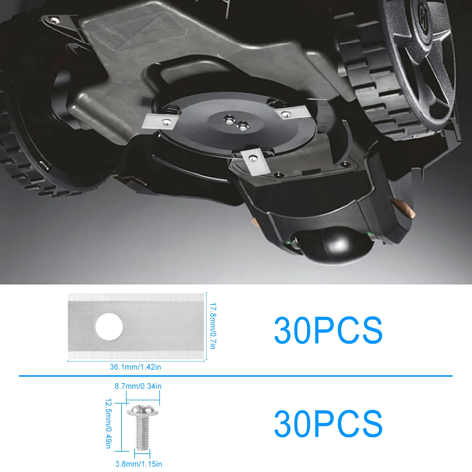 Remplacement de tondeuse à gazon pour Worx Landx550Garden, robot, lame de tondeuse enge, outils de tondeuse à gazon, 30 pièces
