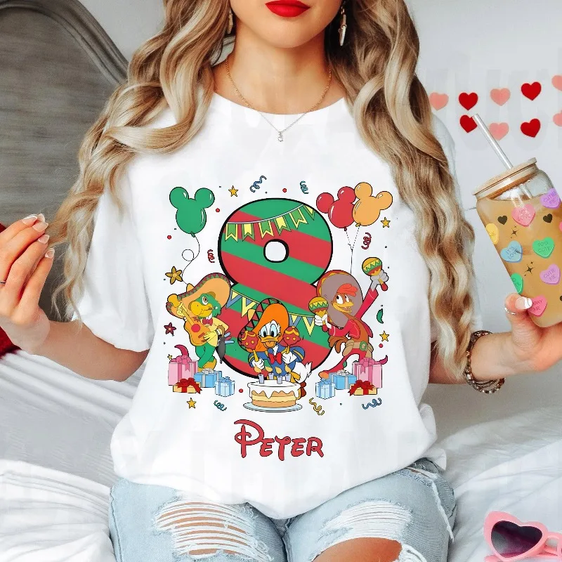 

Custom Name And Age Disney Donald Birthday Present Shirt Disney Family Birthday Tshirt Toddler Birthday Shirt