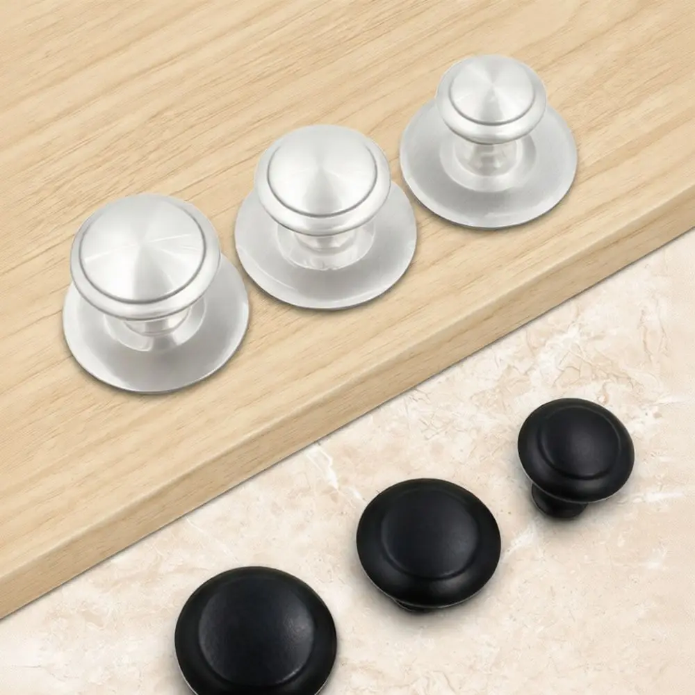 Luxury Brushed Stainless Steel Mushroom Cabinet Knob Solid Round Handle Minimalist Drawer Pulls Furniture Hardware For Cupboard