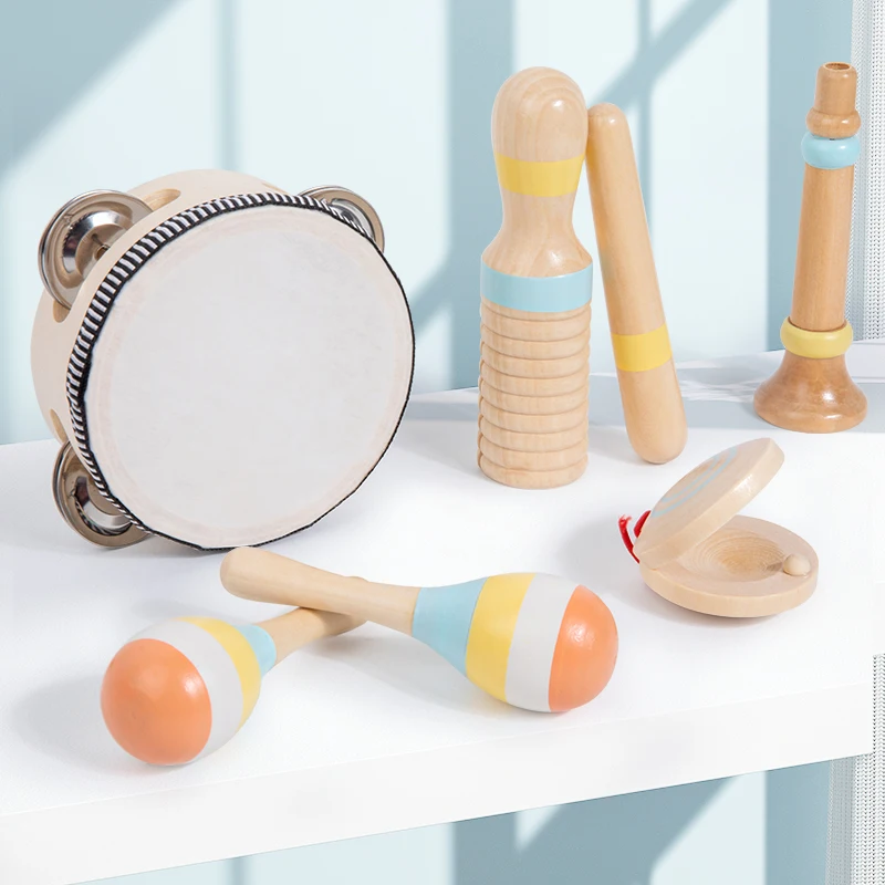 Music Set Montessori Musical Instrument Baby Children Wooden Percussion Instrument Toy Early Educational Knocking Toys for Kids