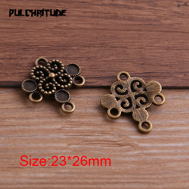 8pcs 23*26mm Two Color Zinc Alloy Necklace Charm Jewelry DIY Hollow Flower Connector Pendant Necklace