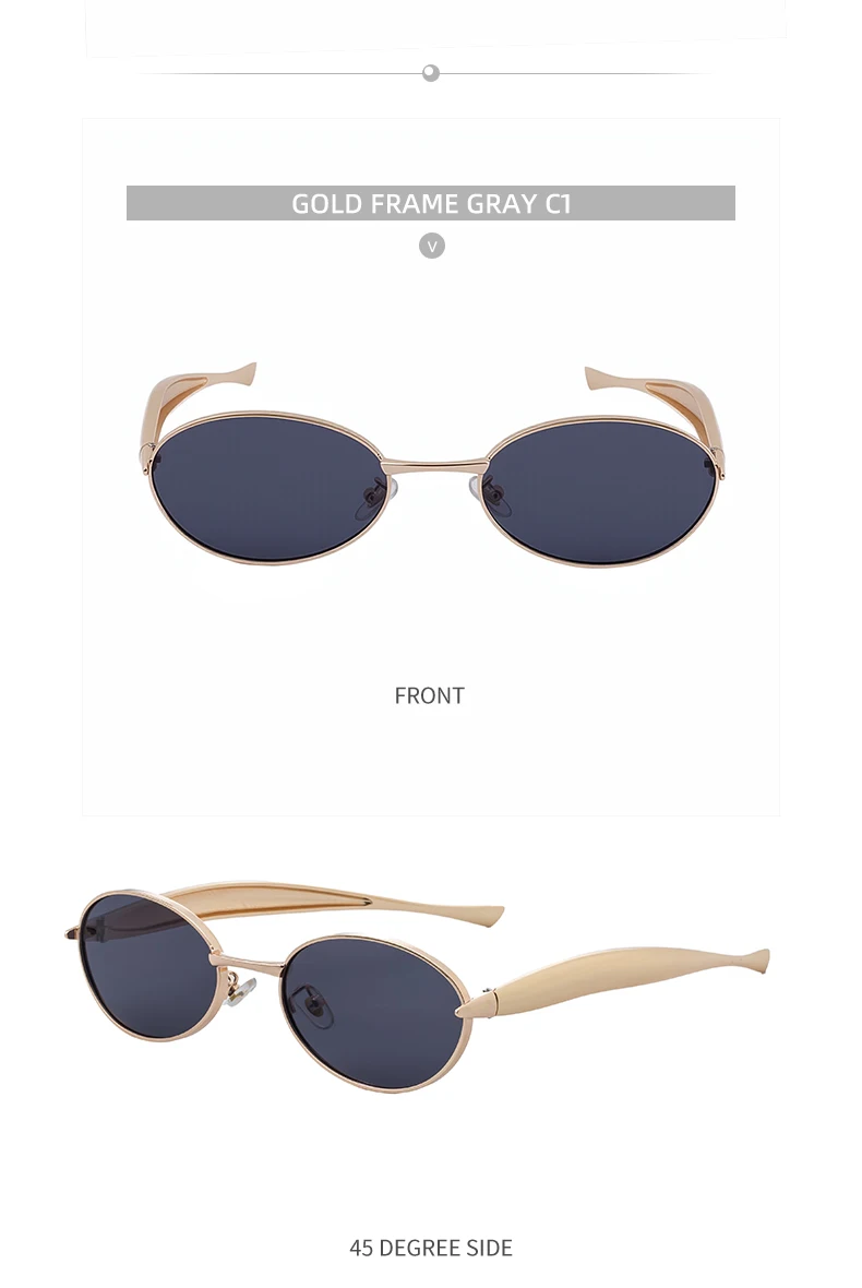 Ovale Punk-Sonnenbrille mit kleinem Rahmen für Damen, 2025, Luxusmarke, Vintage-Stil, Metall, Fahren, Sonnenbrille für Damen, Mode, Retro-Farbtöne, UV400 – Detail 16