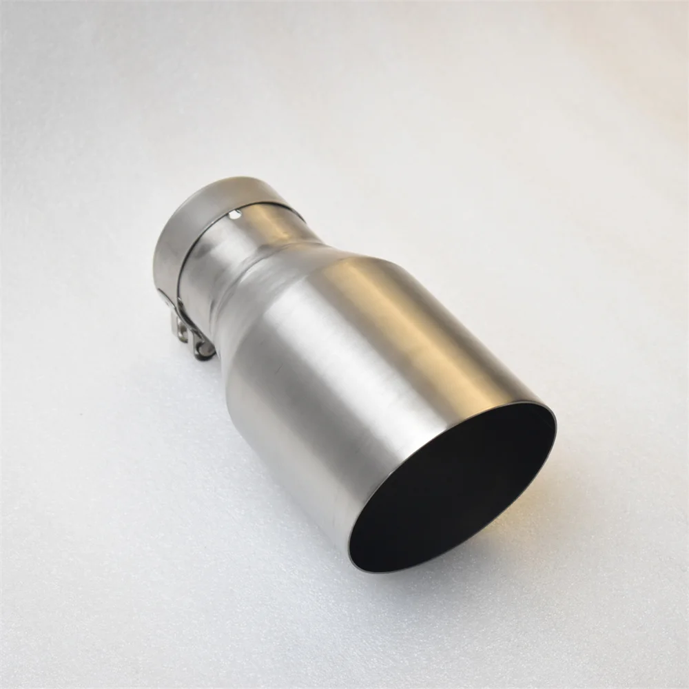 1PCS Universal 304 Stainless Steel Matte Brushed Car Muffler with Pointed Exhaust Tip And Slanted Pipe