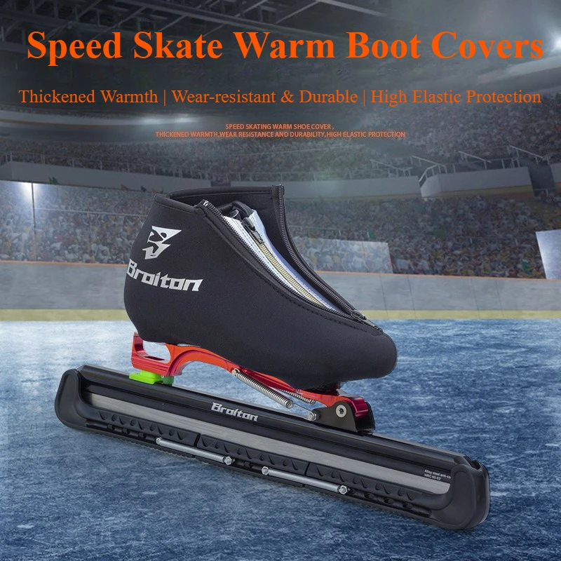 Speed Skate Boot Covers Skating Shoes Cover Thickened Warmth with Zipper Boot Covers for Short Track & Long Track Skating Shoes