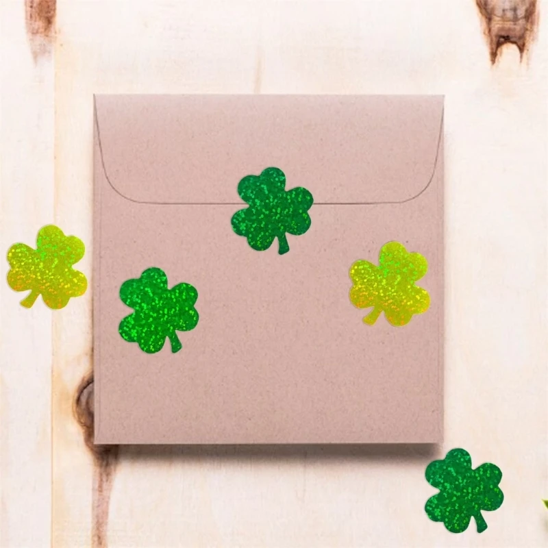 2025 New Shamrock Sticker Self Adhesive Wrapping Label for Seal Letter Envelope