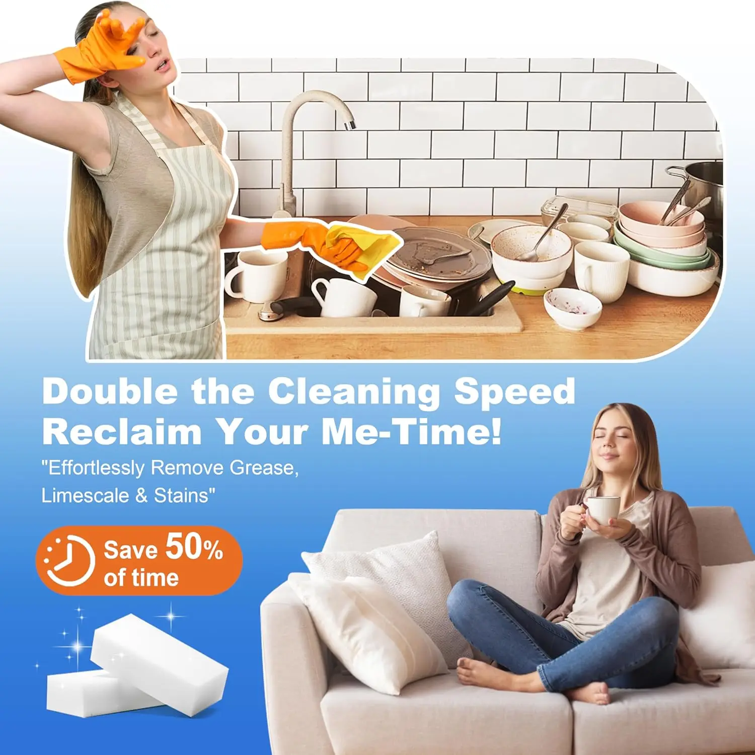 2X الكثافة أقوى إسفنجة من الميلامين متعددة الوظائف لوازم التنظيف المنزلية الأنظف للمطبخ والحمام والحوض ومنظف الحائط