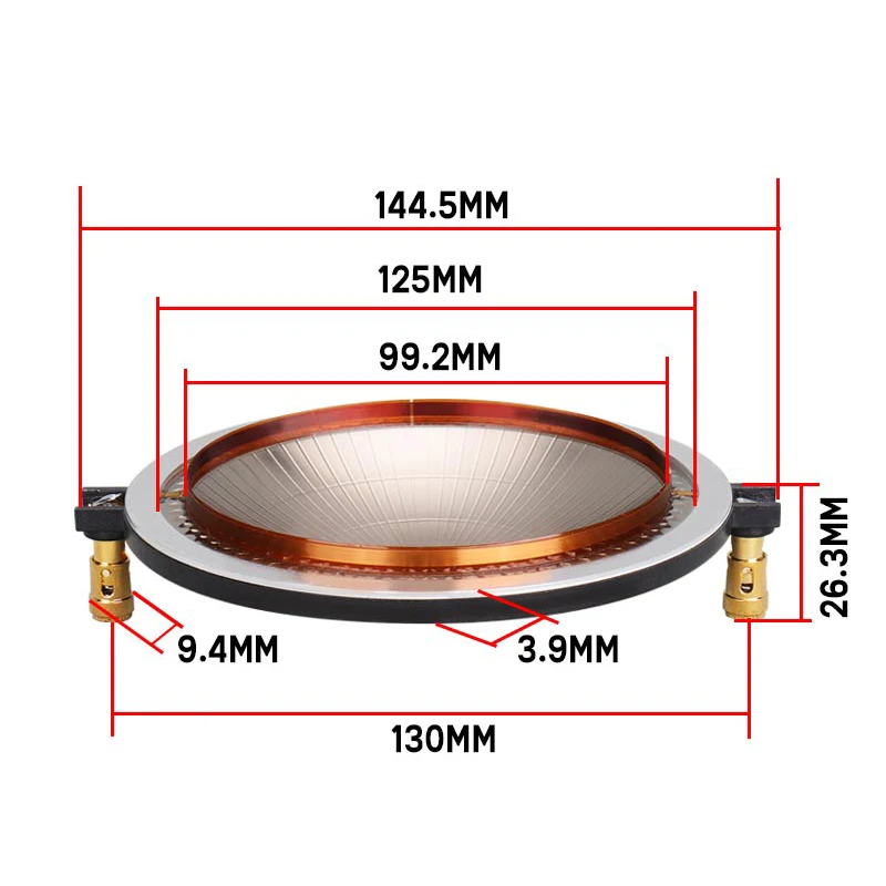 99.2 Mm Hoge Spreekspoel 100-Core Luidspreker Titaniumfilm Platte Aluminium Draad Speciaal Gevormde Grote Beugel 100-Core Zilver F