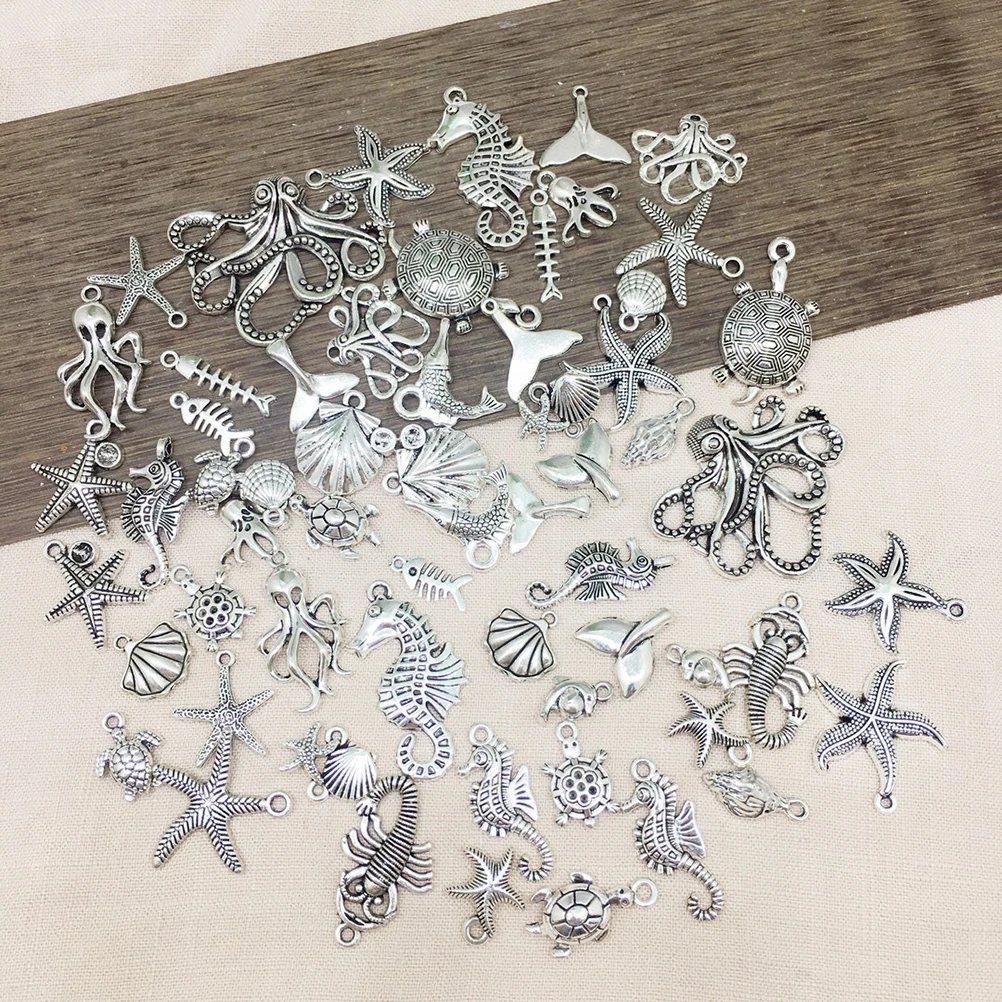 

42pcs Alloy Pendant Charm for DIY Jewelry Making Ancient Silver Color Necklace Bracelet Earrings Accessories Craft