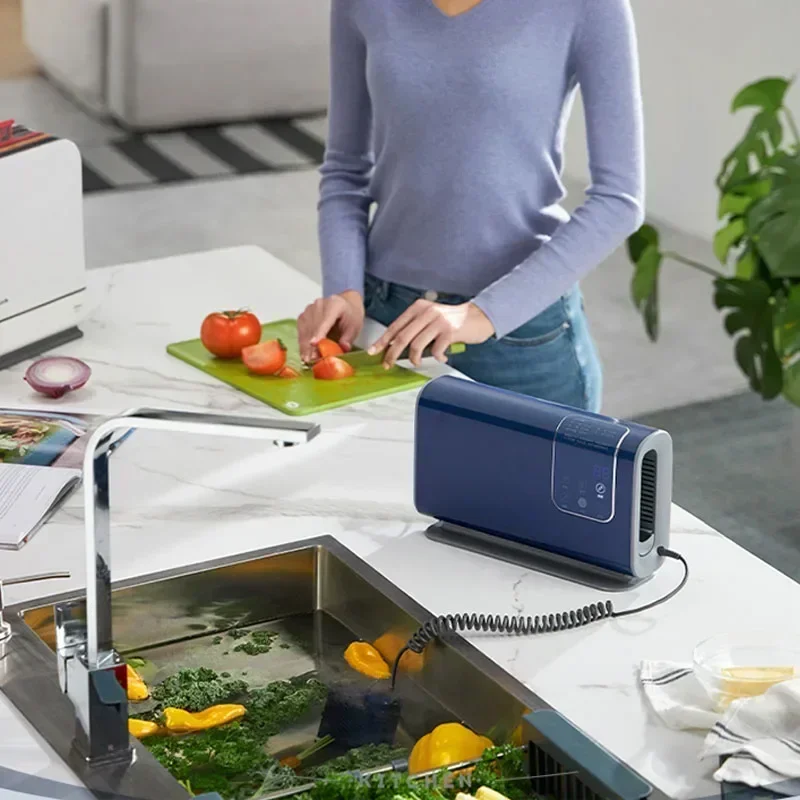 Portable 220v Fruit Vegetable Washing Machine Food Purifier Vegetable Washer Pesticide Disinfection Antibacterial Drying MR2061