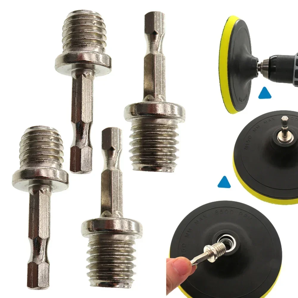 

4x M14 Thread Adapter Screwdriver Bit Round Hexagon Connecting Rod Chuck For Electric Drill Rotary Backing Pad Polishin