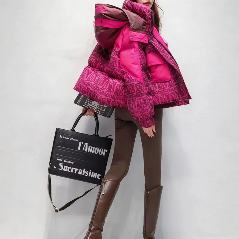 

Короткий легкий пуховик в форме кокона для женщин, зима 2026, корейская версия, свободные модные куртки 90 белого утиного пуха