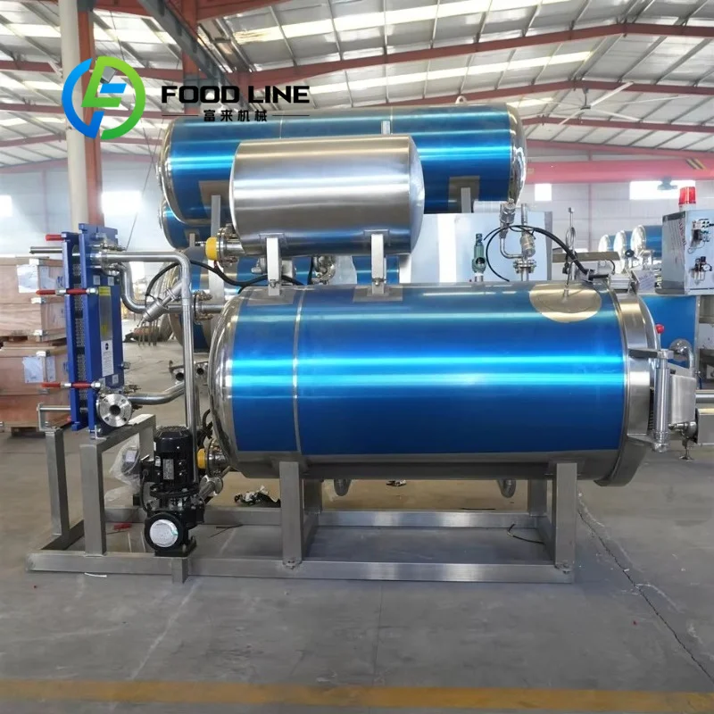 Horizontal Autoclave Food Retort Machine Compact Footprint Save Floor Space Sauce Bottle Sterilization Plant Bulk Supply