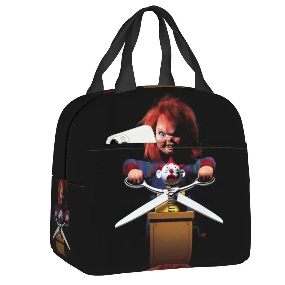 Bolso de mano con aislamiento para mujer, fiambrera térmica de película de terror, badies Legends, Chucky, Jason, niños, escuela