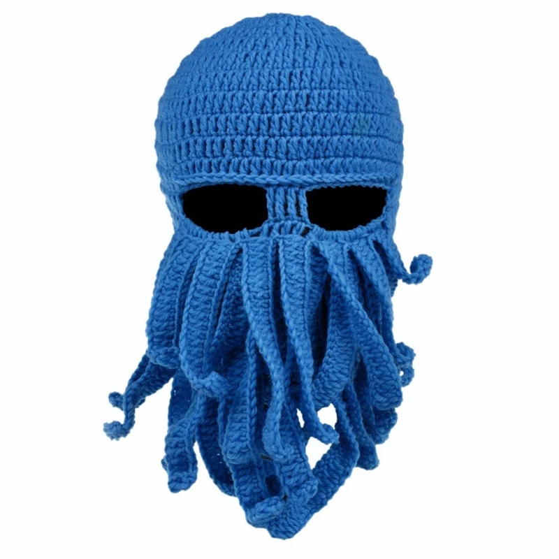 Cartoon Funny Octopus Hat Unisex Crochet Knit Hat Ear Protect for Role-playing