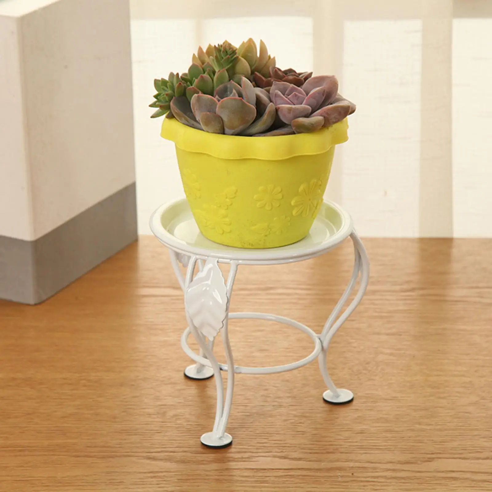 Metal Flower Pot Stand Rustproof Round Planter Support Rack Home Garden Indoor Outdoor Succulent Plant Display Shelf