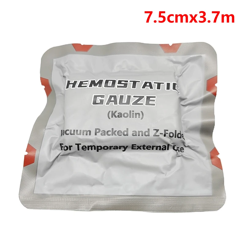 Hemostatic Kaolin Gauze Combat Emergency Trauma Z-Fold Soluble For Tactical Military First Aid Kit Medical Wound Dressing