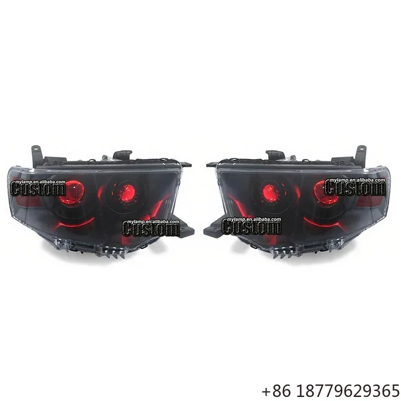 Custom Bi-LED Projector Headlight with Angry Eyes Off-Road SUV Fitment 2009-2014