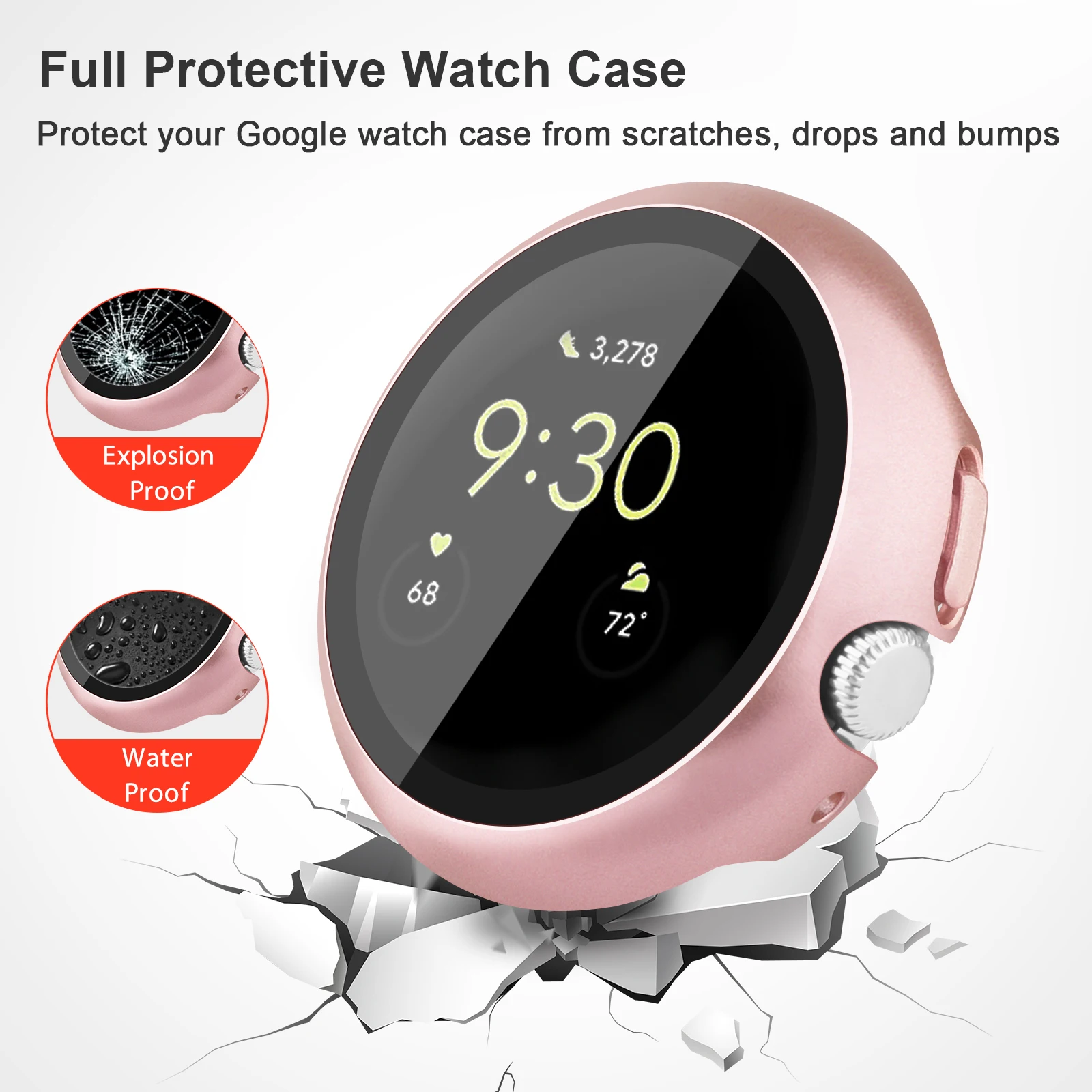 4Pcs/lot Watch Case For Google Pixel Watch 2 Cover Full Smart Watch Screen Protector Bumper Shell For Google Pixel Watch Case