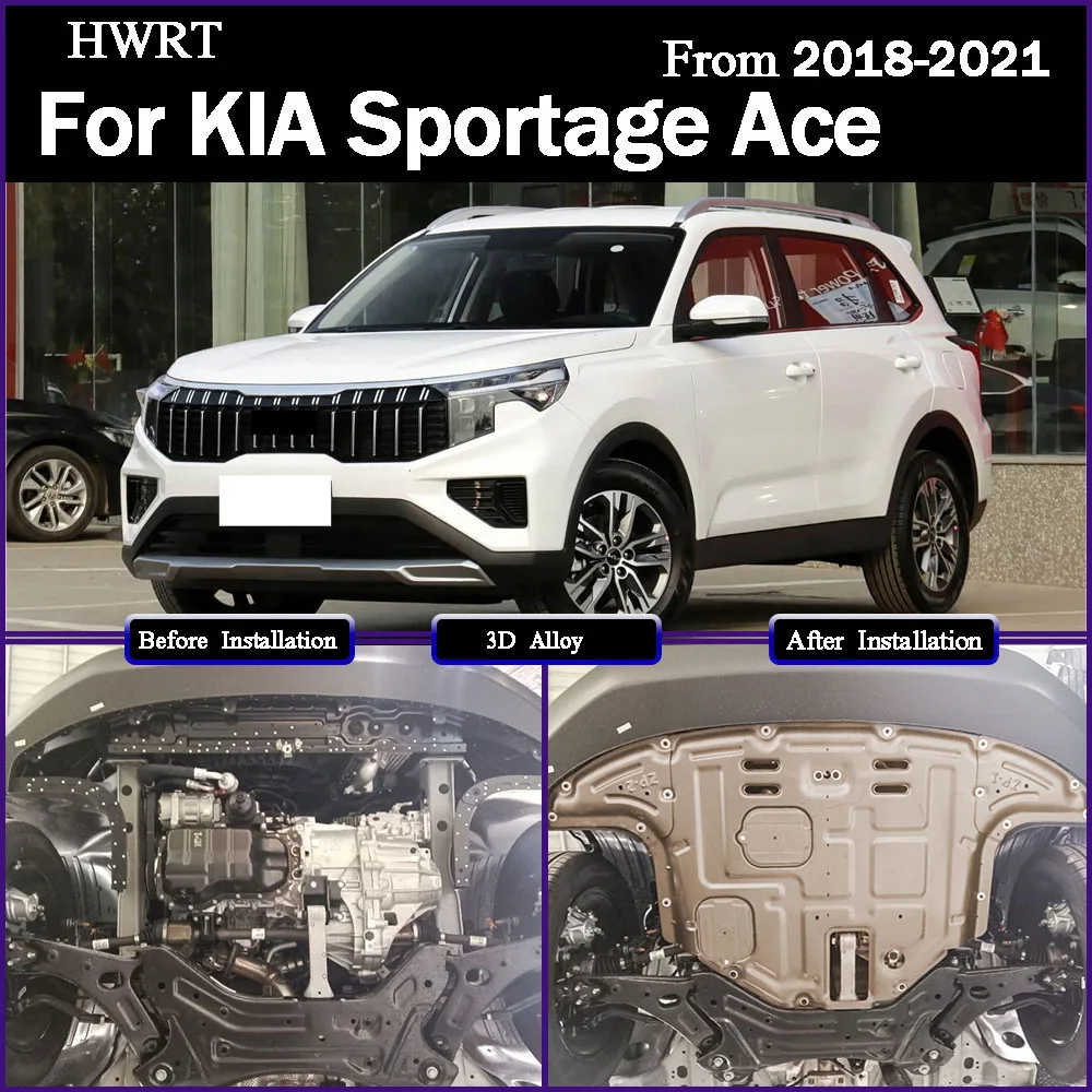 

For KIA Sportage Ace 2018-2021 1.5T Car Accessories Black Under Engine Guard Mudguard Board Splash Shield Mud Fender Plate Panel