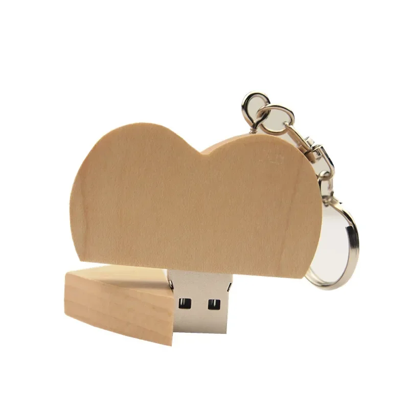 10 ピース/ロット無料カスタムロゴ木製ハート USB フラッシュドライブペンドライブ 64 ギガバイト 32 ギガバイト 16 ギガバイト 8 ギガバイト U ディスク写真ウェディングギフト Cle USB 2.0