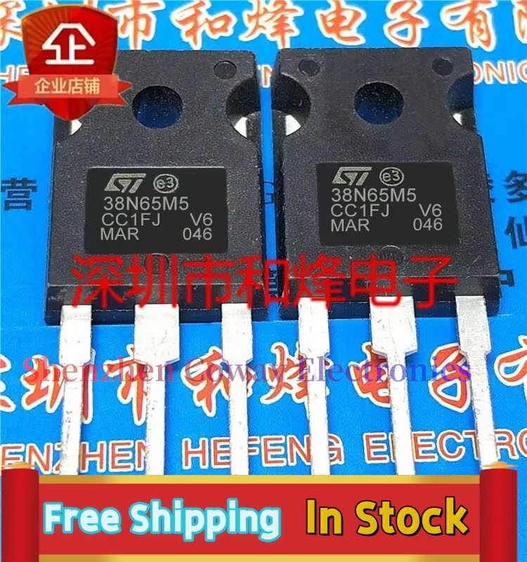 10PCS-30PCS  38N65M5 STW38N65M5  TO-247 MOS 30A/650V In Stock Fast Shipping