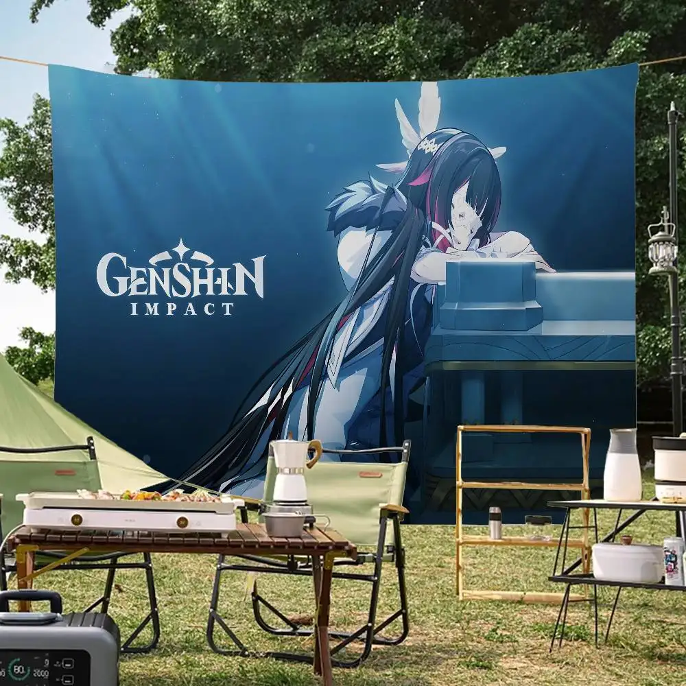 Popular C-Columbia G-Genshin I-Impact Printed Large Flag Art Science Fiction Room Home Decor Decor Banner