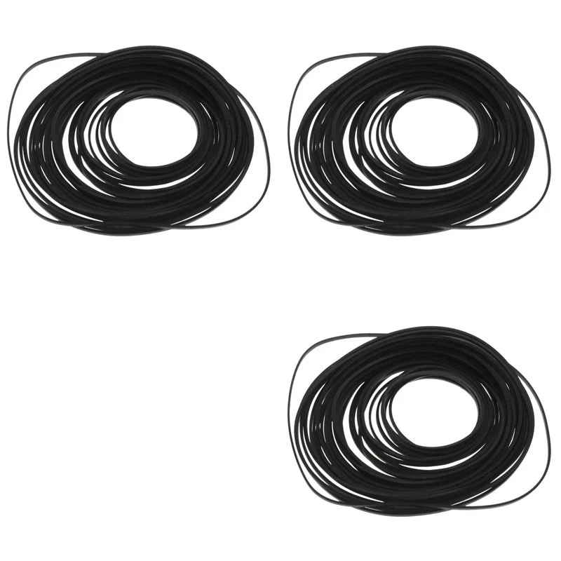 T23C 150PCS Universal Mix Cassette Tape Machine Belts Assorted Common Flat Rubber Belt For Recorders CD DVD Drive
