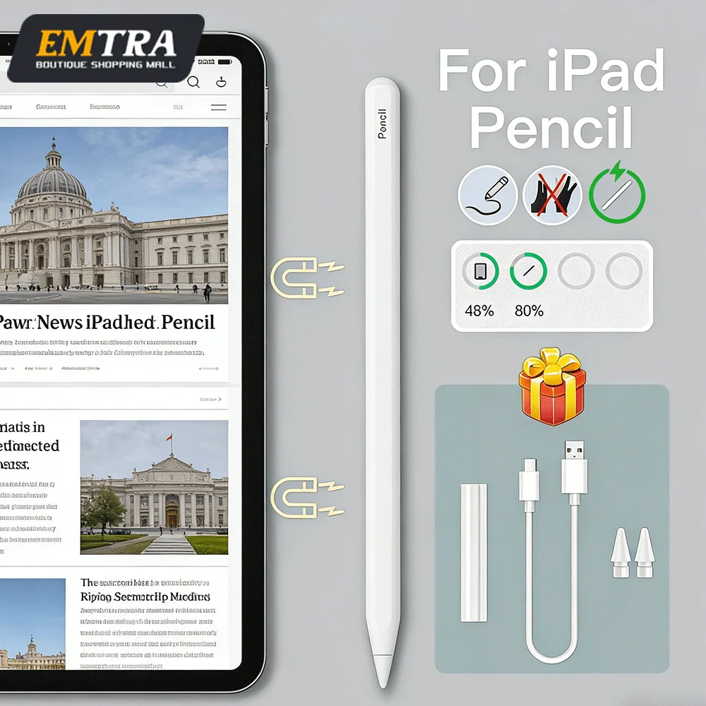 para-apple-lapis-com-sensibilidade-de-inclinacao-carregamento-magnetico-palma-rejeicao-caneta-stylus-para-ipad-ar-pro-mini-desenho-para-ipad-lapis