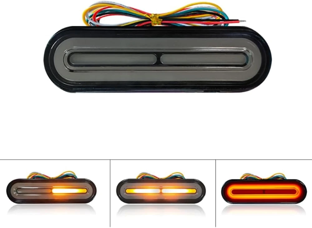 60LED 3in1 12-80V Dual Color Motorcycle Scooter Amber Color For Turn Signals and Red Color For Tail Light Brake Stop Light Lamp
