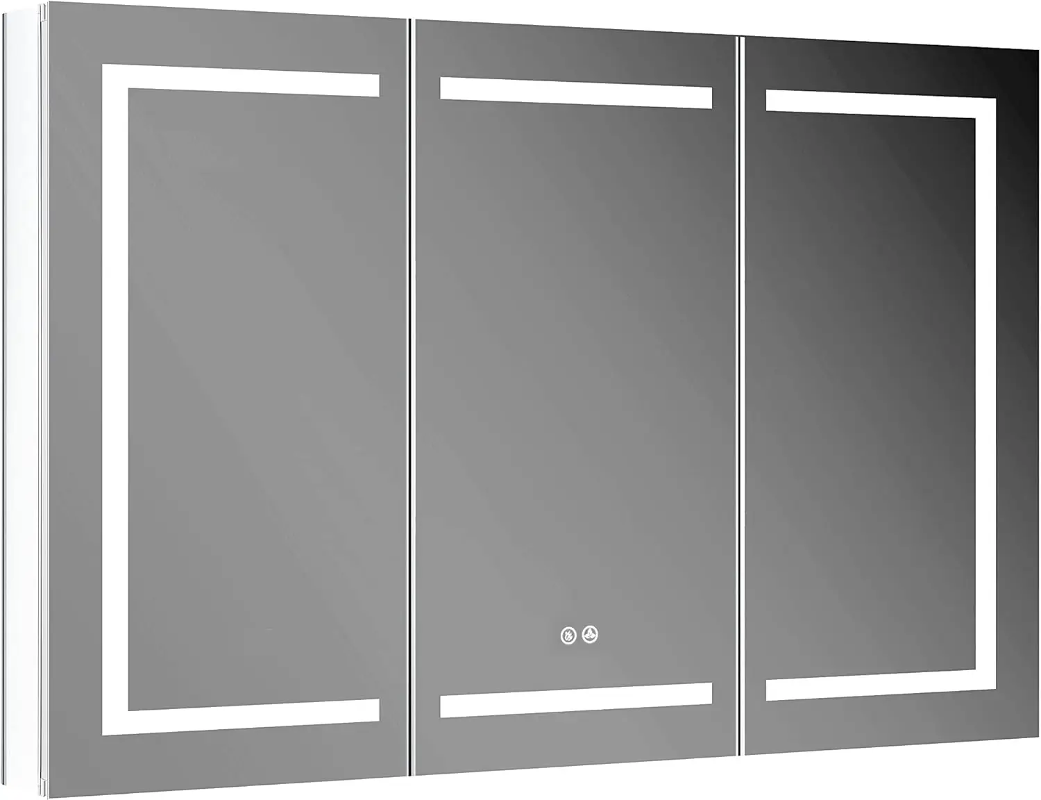 Recessed or Surface 48 Inch LED Mirror Medicine Cabinet with Lights Defogger BUILT-IN DEFOGGER means fogless makeup