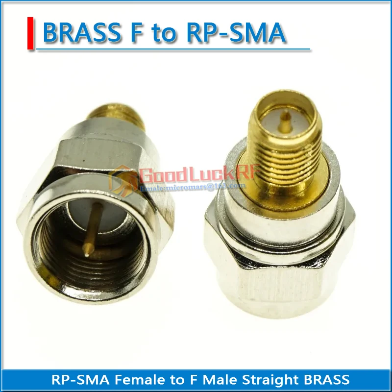 RP-SMA RPSMA RP SMA Female to F Male Plug TV F to RPSMA Gold Plated Brass Straight Coaxial RF Connection Adapters