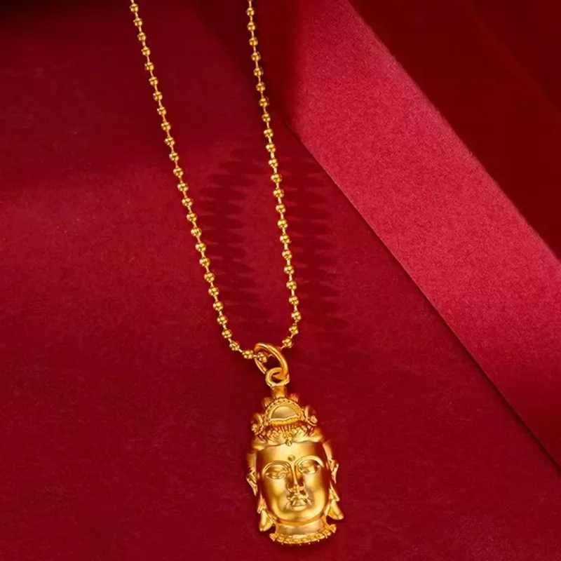 Collier Guanyin SeATM en or jaune 24 carats, 9999 or véritable