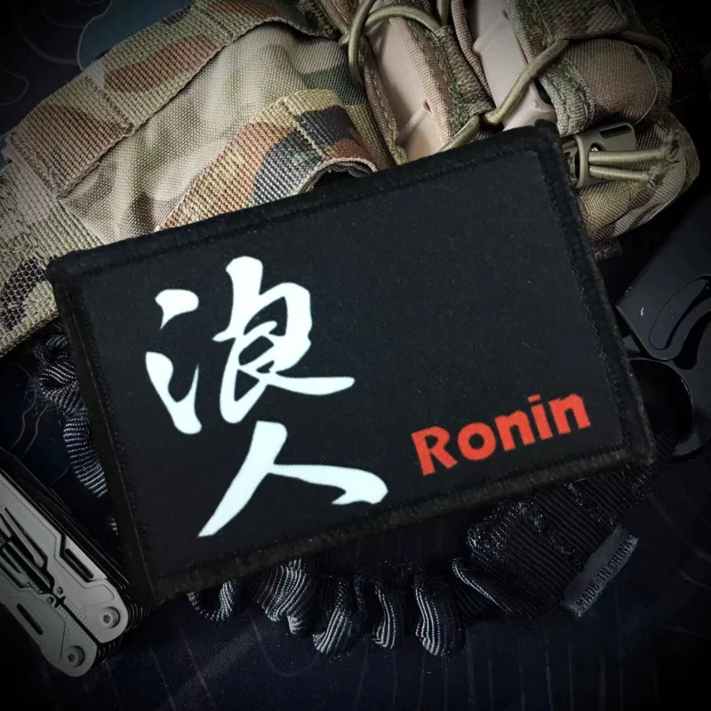 Ronin Tactical Patch Funny Morale Printed Hook&Loop Patches on Clothes Military Army Badge Armband Tactical Backpack Stickers