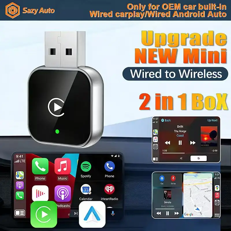 

Новый беспроводной адаптер CarPlay Android Auto USB Dongle Smart Mini Box Plug And Play Универсальный для VW Toyota Nissan Honda Ford Benz