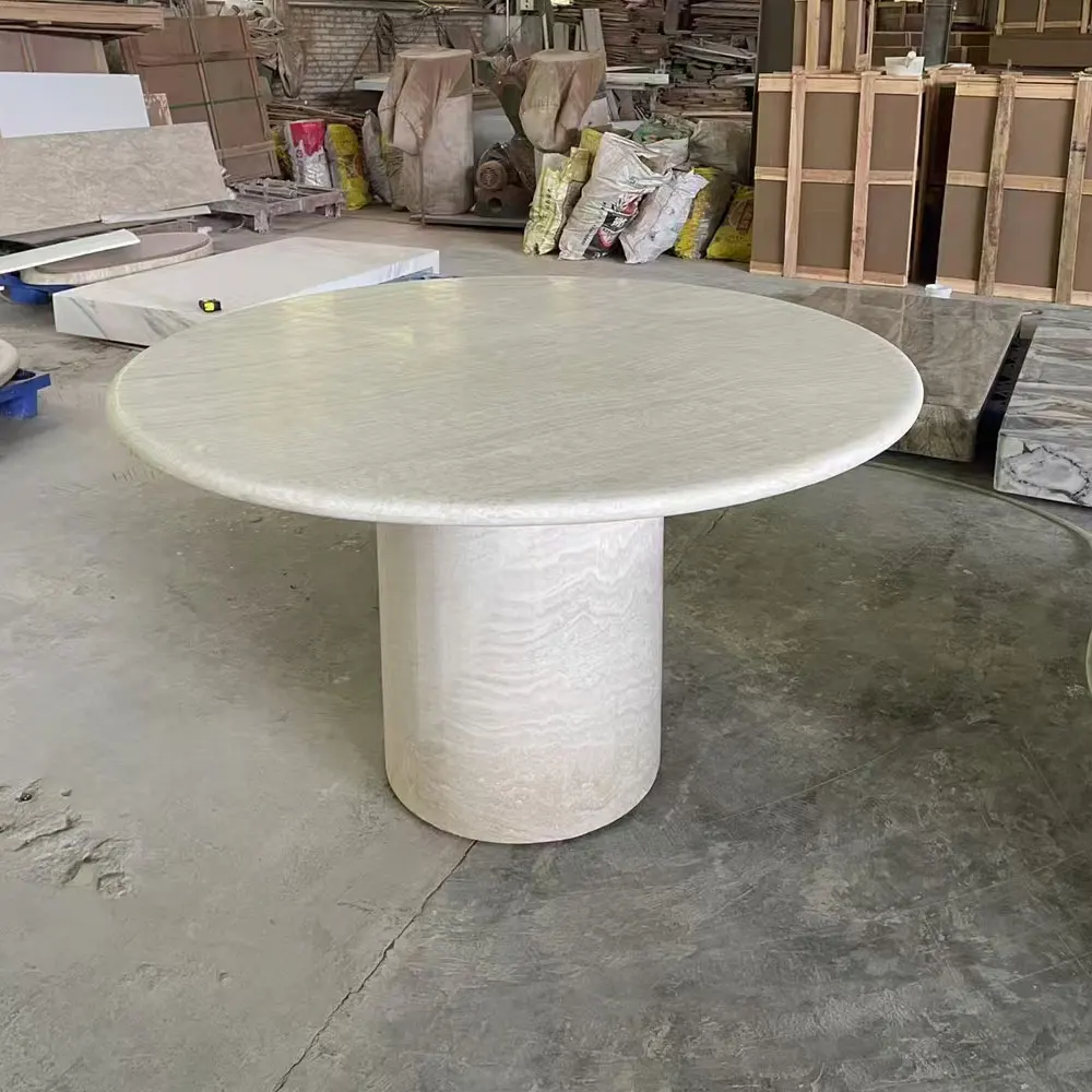 

Wholesale Home Furniture Modern Living Room Concrete Table White Travertine Coffee Table