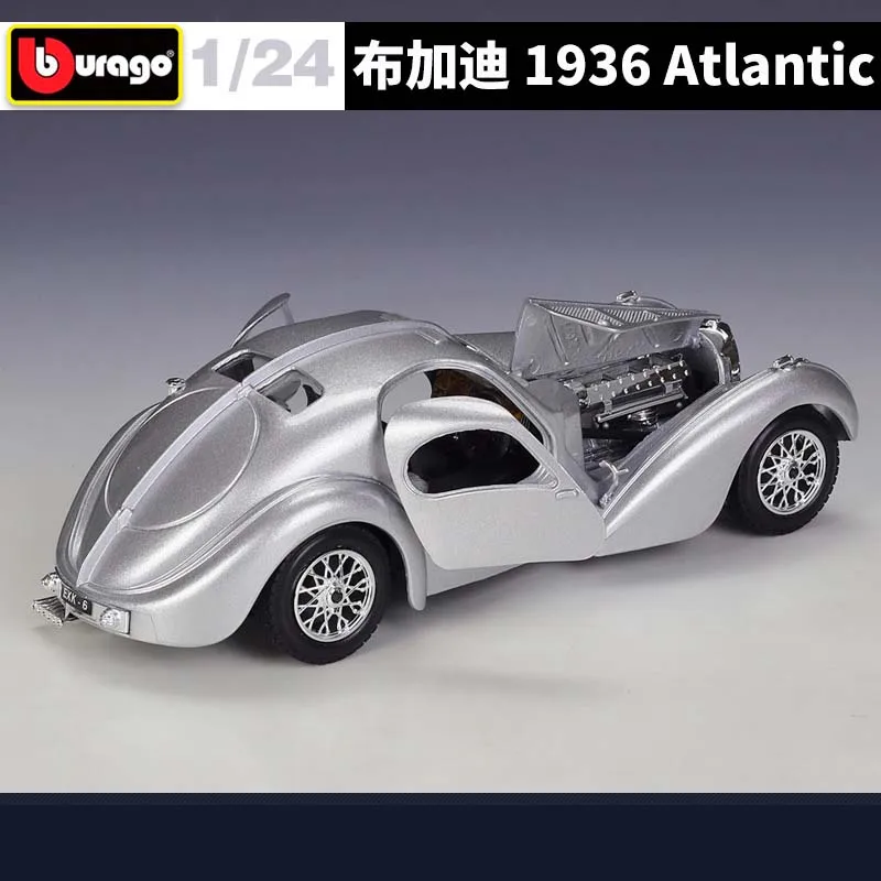 Bburago 1:24 1936 Bugatti Type 57sc Legering Automodel Speelgoed Gegoten Auto Modeldecoratie Miniatuur Auto Verzamelbare Geschenk Groothandel