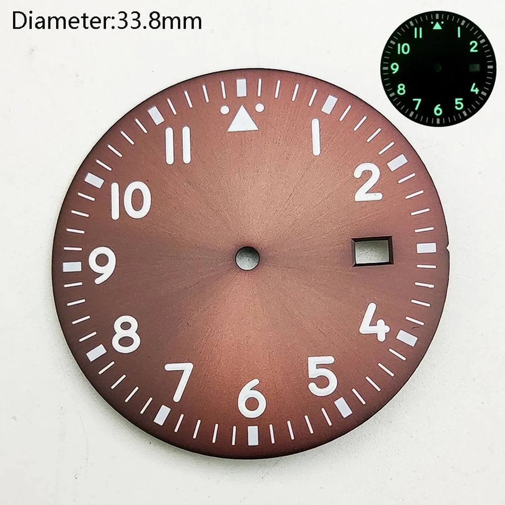 Quadrante NH35 da 33,8 mm quadrante pilota verde blu NH35 per il Giappone NH35 movimento meccanico automatico IW328201 watchmods possono personalizzare il logo