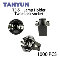 TANYUN Signal Lamp T5 Twist Socket Instrument Panel Cluster Socket Lamp Holder Base T5-S1 1000PCS Car Bulbs Base