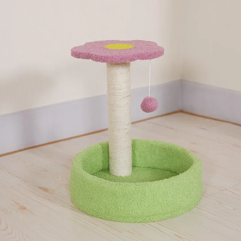 Cat climbing frame, new cat scratching column, available in all seasons, toys, small  jumping platform, flowers,  nest,