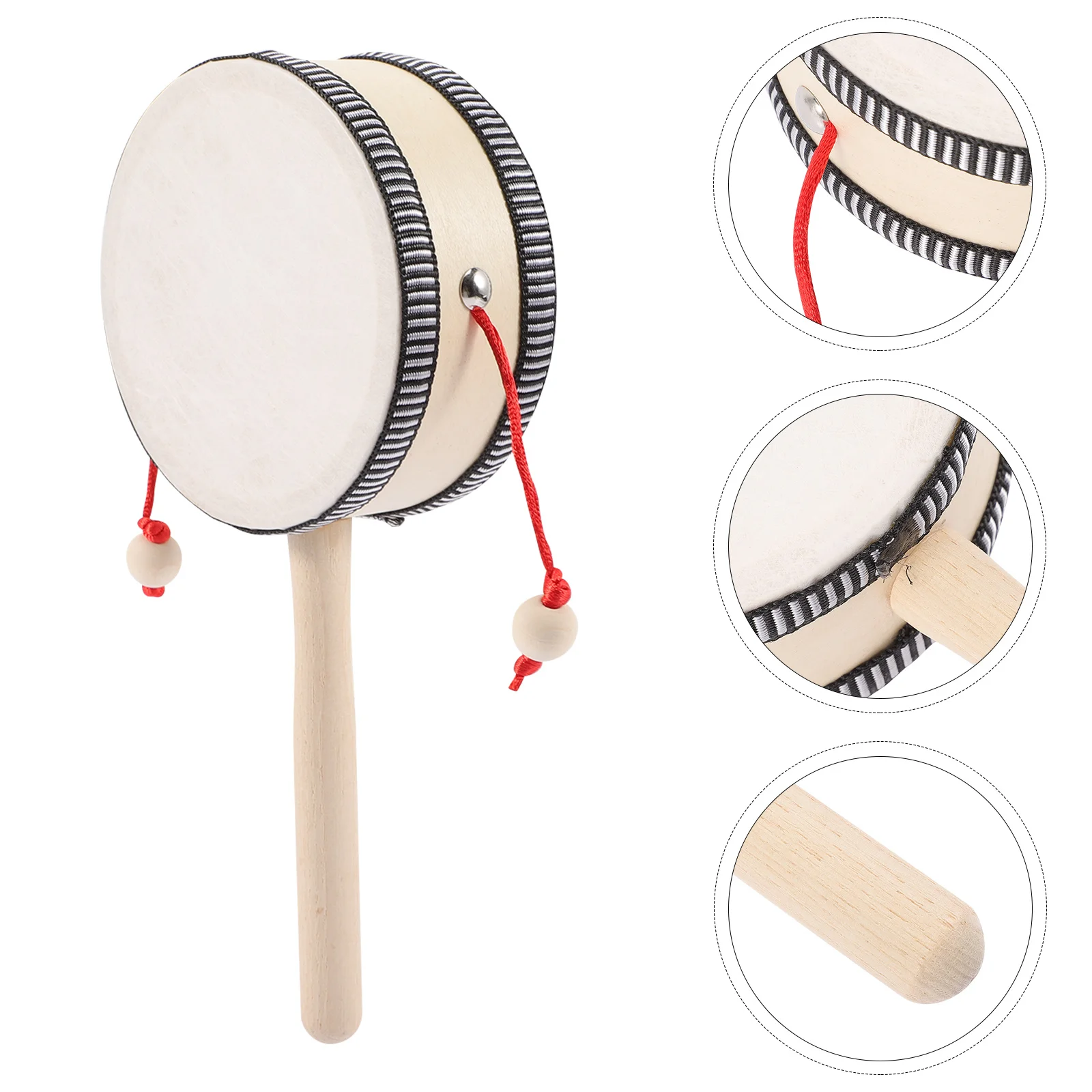 الرجعية حشرجة الموت طبل خشبي يهز اليد التعليمية اللعب سطح أملس مريح حمل الإدراك اليد التنسيق بين العين متعة