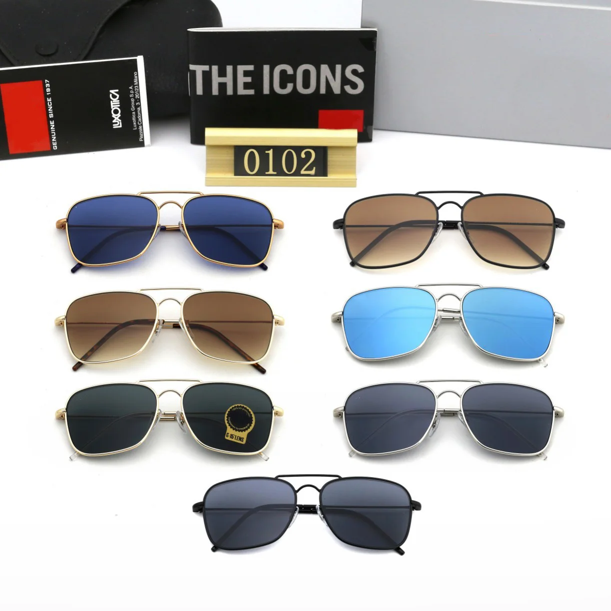 2025 New RB Square Frame Fashionable Pilot Sunglasses for Men and Women with Novel Design and Anti UV Lens