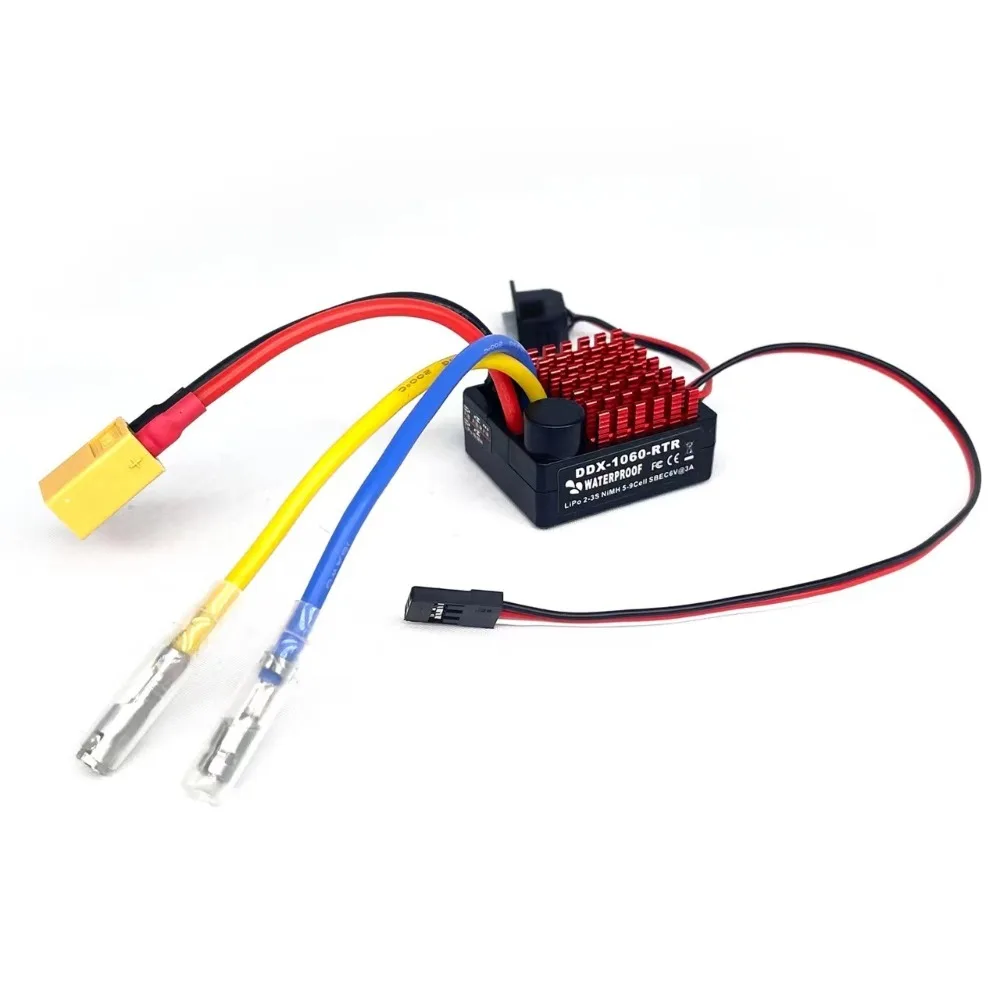 1060 RTR 60A ESC وحدة تحكم السرعة الإلكترونية مقاوم للماء BEC 6V 3A استبدال أجزاء ل 1/10 محوري SCX10 TRX4 TRX6 D90 HPI
