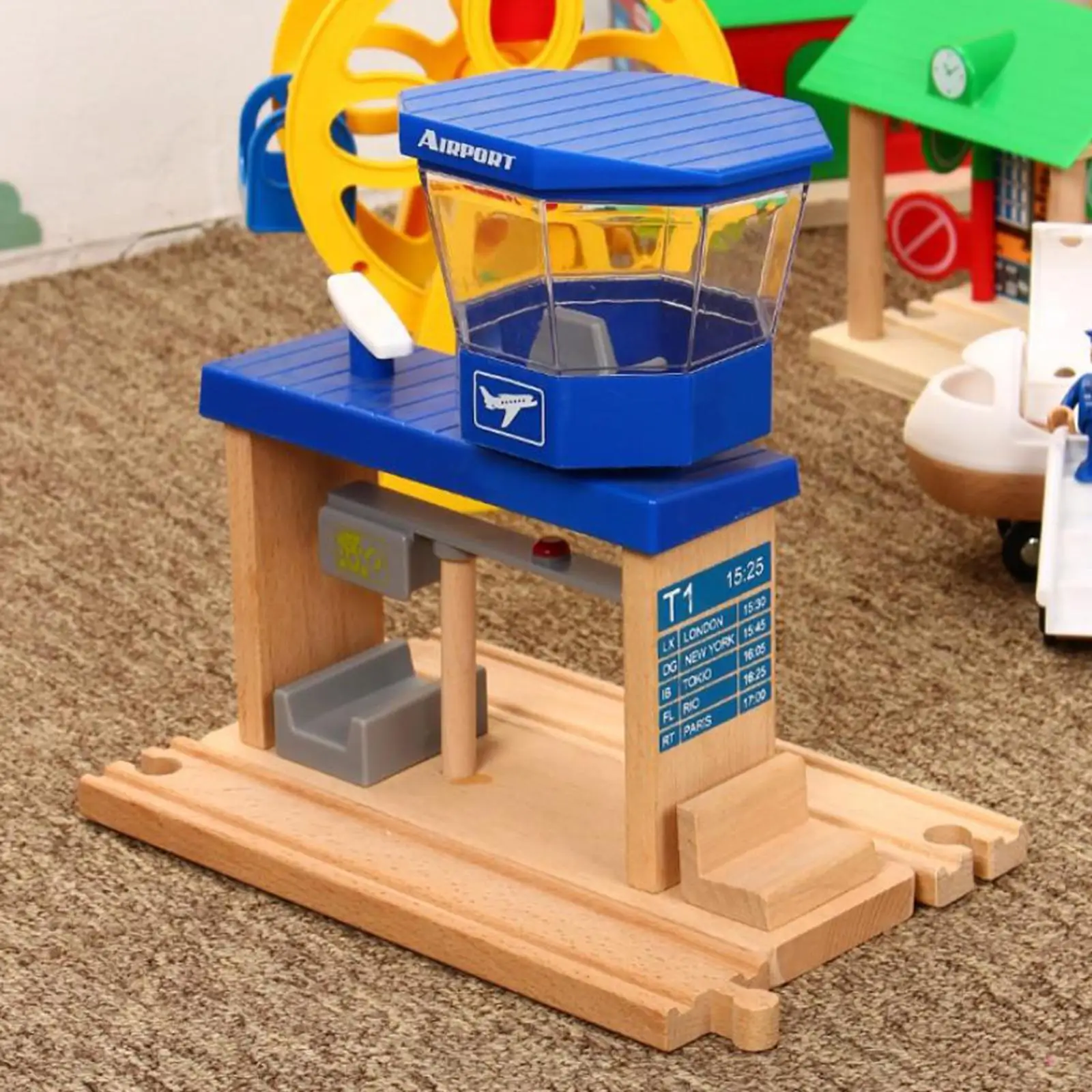 Wooden Train Trackside Track DIY Accessories Toys Fit Most Wood Tracks