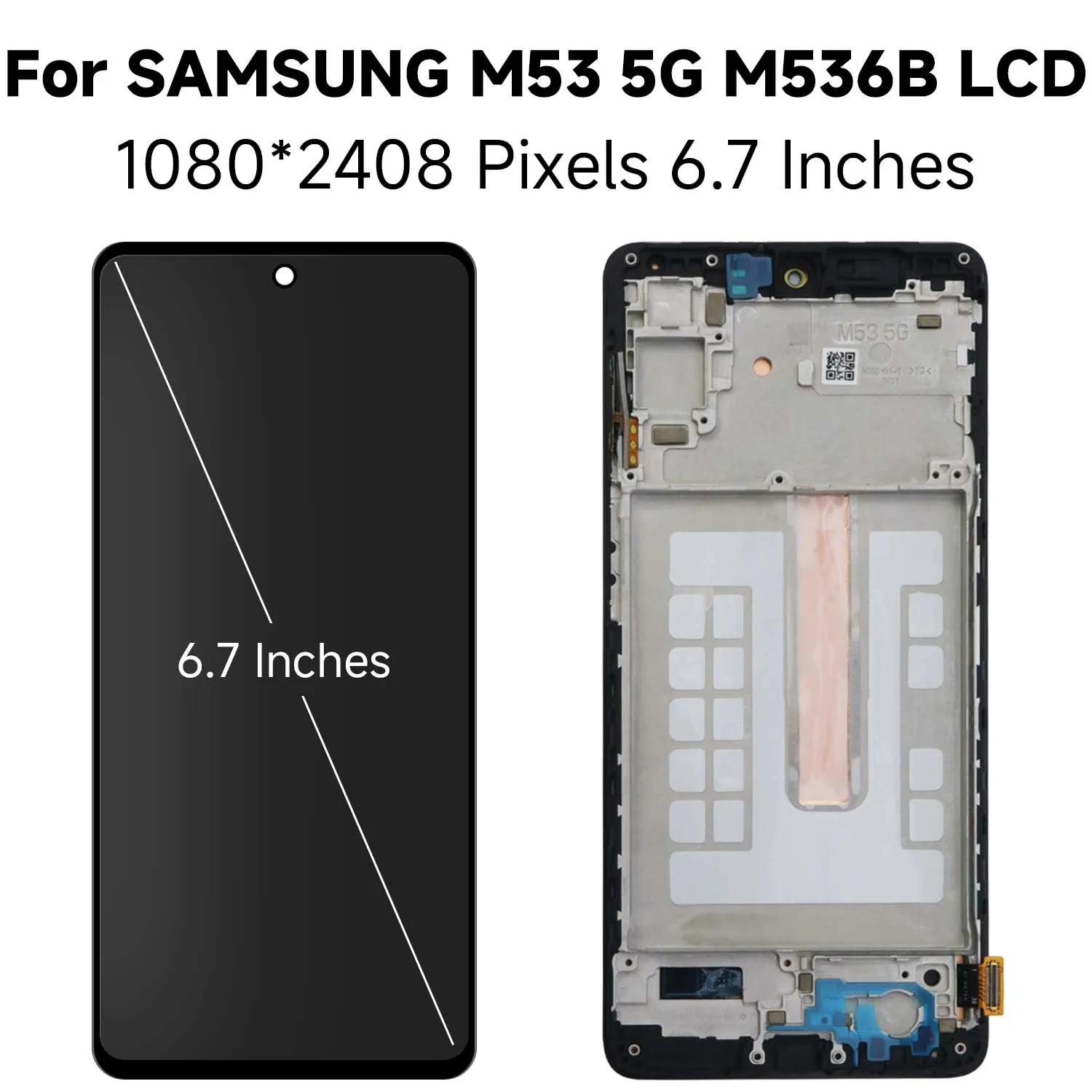 M53 5G For Samsung 6.7\'\'For AMOLED M53 M536B M536B/DS LCD Display Touch Screen Digitizer Assembly Replacement