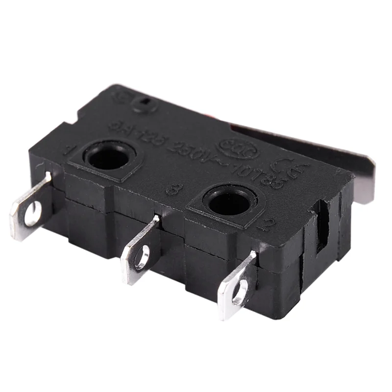 B50B-80Pcs AC 125V 250V 5A SPDT Micro interruptor de limite de plástico momentâneo de 3 pinos preto + prata