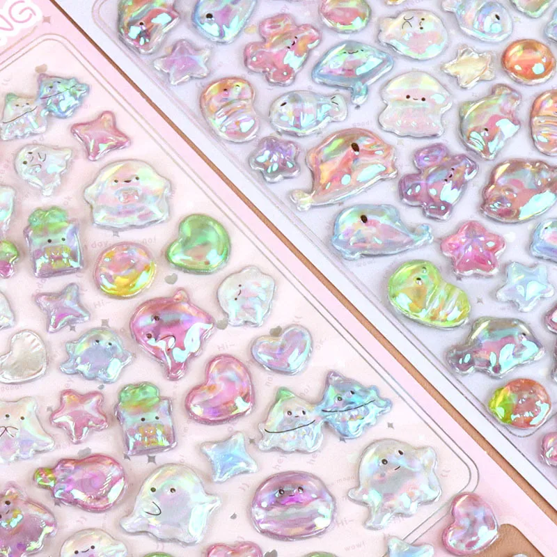 4 قطعة الكرتون ثلاثية الأبعاد الإغاثة قطرة الماء ملصقات لطيف وممتع الحيوانات أرنب الباندا ملصقات Diy بها بنفسك مذكرات القرطاسية ملصقات بالجملة S